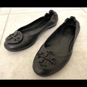 Tory Burch size 8.5 MINNIE TRAVEL BALLET FLAT, LEATHER